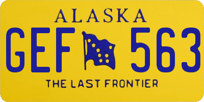 AK license plate GEF563