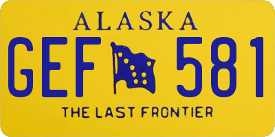 AK license plate GEF581