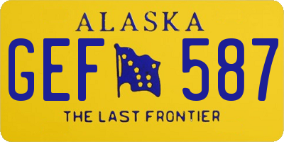 AK license plate GEF587