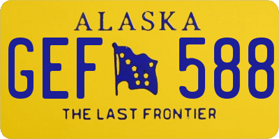 AK license plate GEF588