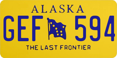 AK license plate GEF594