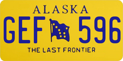 AK license plate GEF596