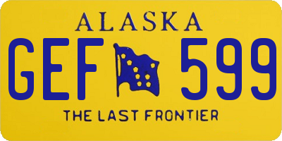 AK license plate GEF599
