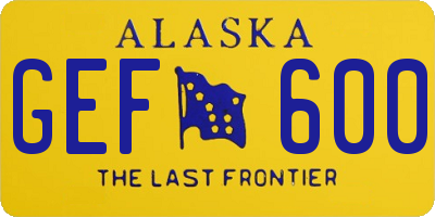 AK license plate GEF600