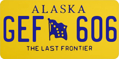 AK license plate GEF606
