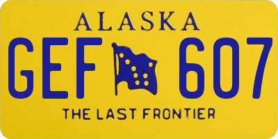 AK license plate GEF607