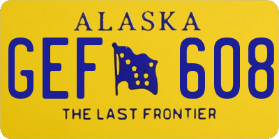 AK license plate GEF608