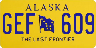 AK license plate GEF609