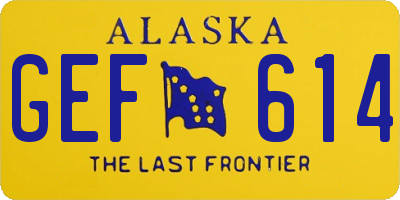AK license plate GEF614
