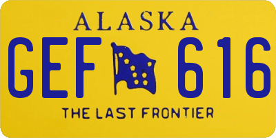 AK license plate GEF616