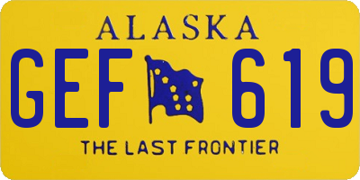 AK license plate GEF619