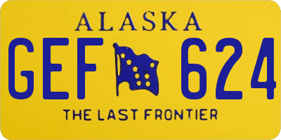 AK license plate GEF624