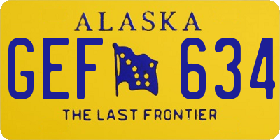 AK license plate GEF634