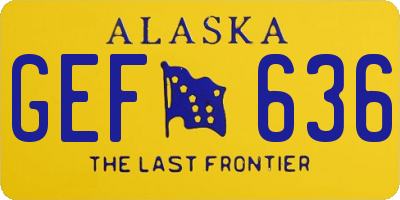 AK license plate GEF636