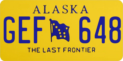 AK license plate GEF648