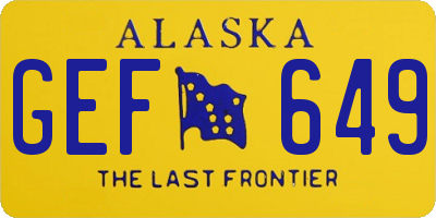AK license plate GEF649