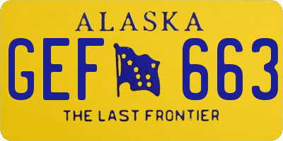 AK license plate GEF663