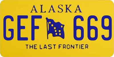 AK license plate GEF669