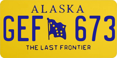AK license plate GEF673