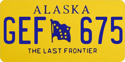AK license plate GEF675