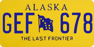 AK license plate GEF678