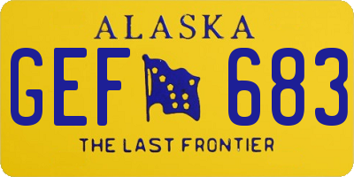 AK license plate GEF683