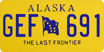 AK license plate GEF691