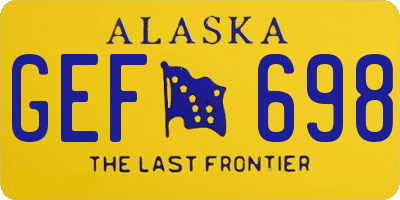 AK license plate GEF698