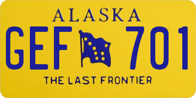AK license plate GEF701