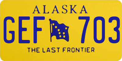 AK license plate GEF703