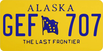 AK license plate GEF707