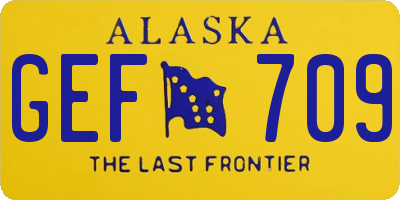 AK license plate GEF709