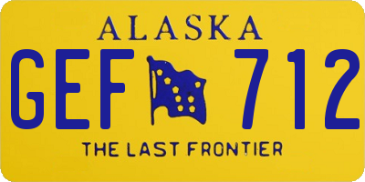 AK license plate GEF712