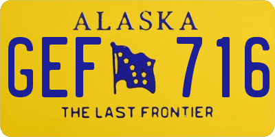 AK license plate GEF716