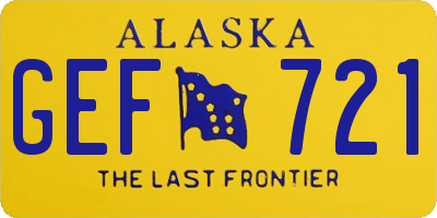 AK license plate GEF721