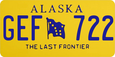 AK license plate GEF722