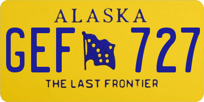AK license plate GEF727