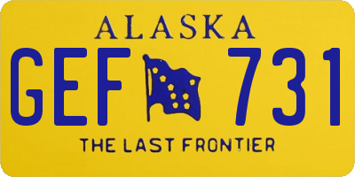 AK license plate GEF731