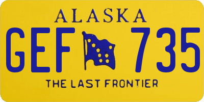 AK license plate GEF735