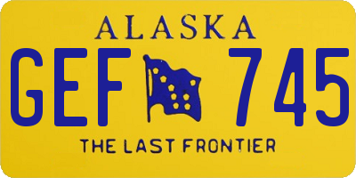 AK license plate GEF745