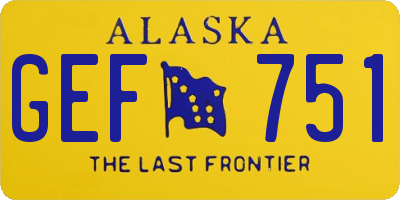 AK license plate GEF751