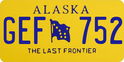 AK license plate GEF752