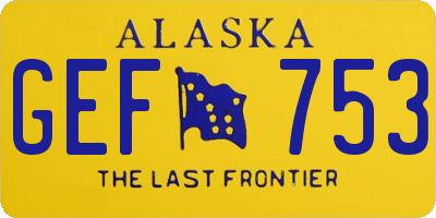 AK license plate GEF753