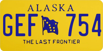 AK license plate GEF754