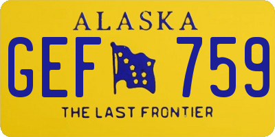 AK license plate GEF759