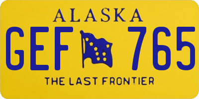 AK license plate GEF765