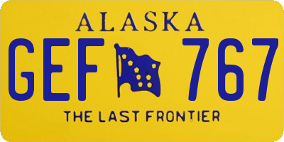 AK license plate GEF767