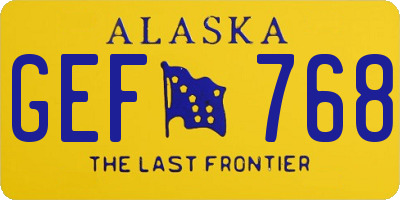 AK license plate GEF768