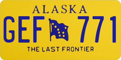 AK license plate GEF771