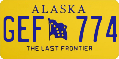 AK license plate GEF774
